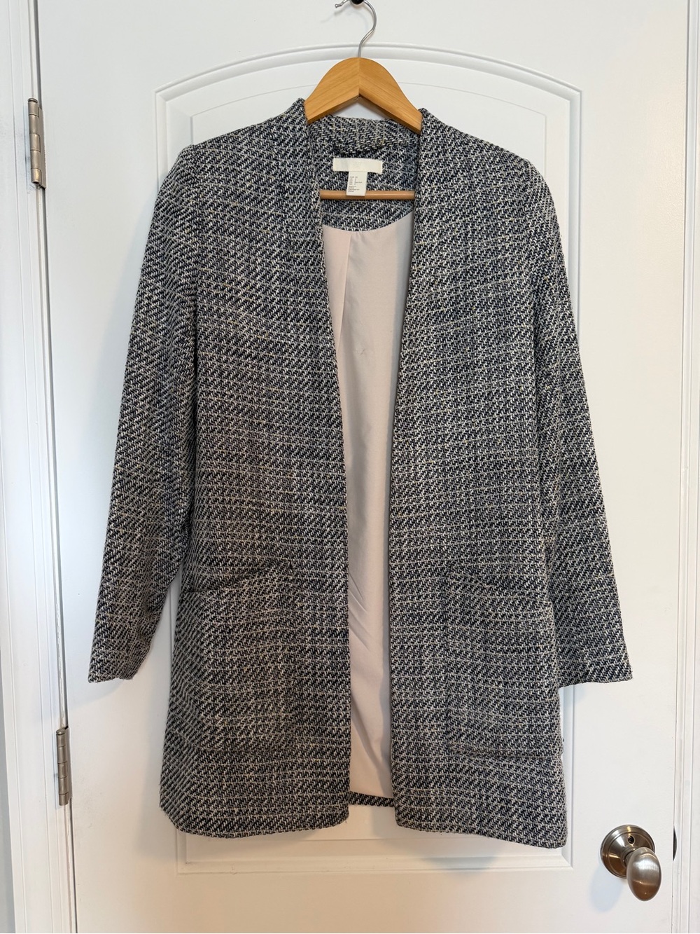 H&M Gray Open-Front Textured Coatigan
